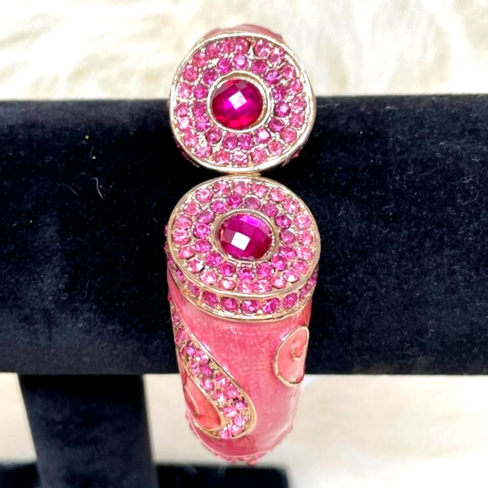 BRAND NEW Pink Crystal Enamel Bracelet from high end boutique